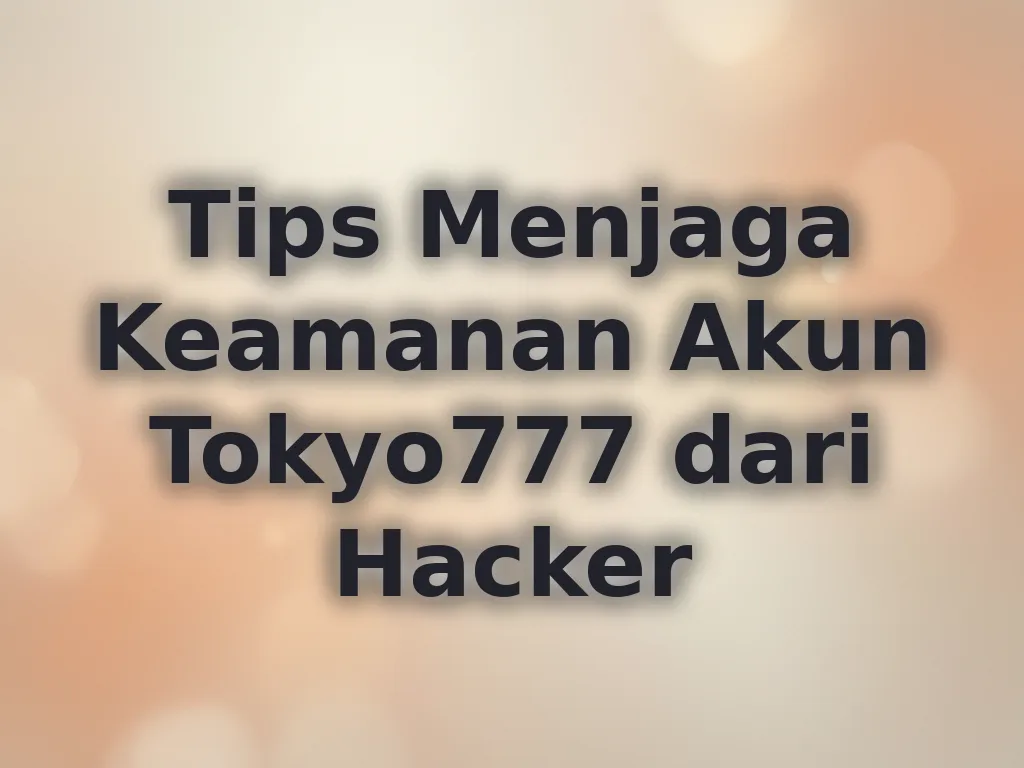 Tips Menjaga Keamanan Akun Tokyo777 dari Hacker